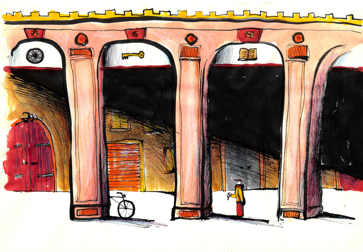 illustrazione dei portici di bologna